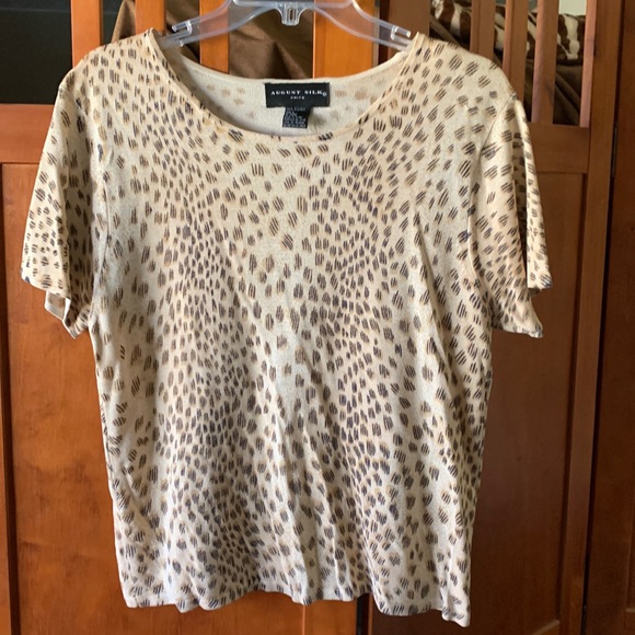 August Silk Knits Tops - August Silk Knit Short Sleeve Top